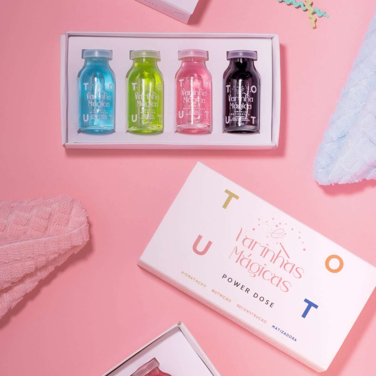 Combo 3 Estojinhos Ampolas Varinhas Magicas (Com Matizadora) + Brinde Escova Espelho