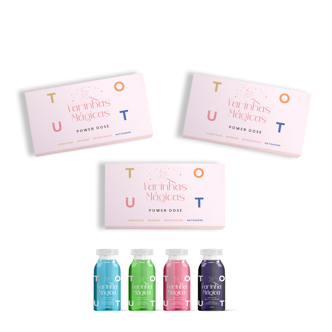 Combo 3 Estojinhos Ampolas Varinhas Magicas (Com Matizadora) + Brinde Escova Espelho